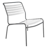 Schaffner Säntis Chaise basse à lattes Graphite 73 Blanc 90 