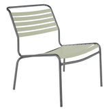 Schaffner Säntis Chaise basse à lattes Graphite 73 Vert pastel 64 