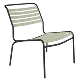 Schaffner Säntis Chaise basse à lattes Noir 91 Vert pastel 64 