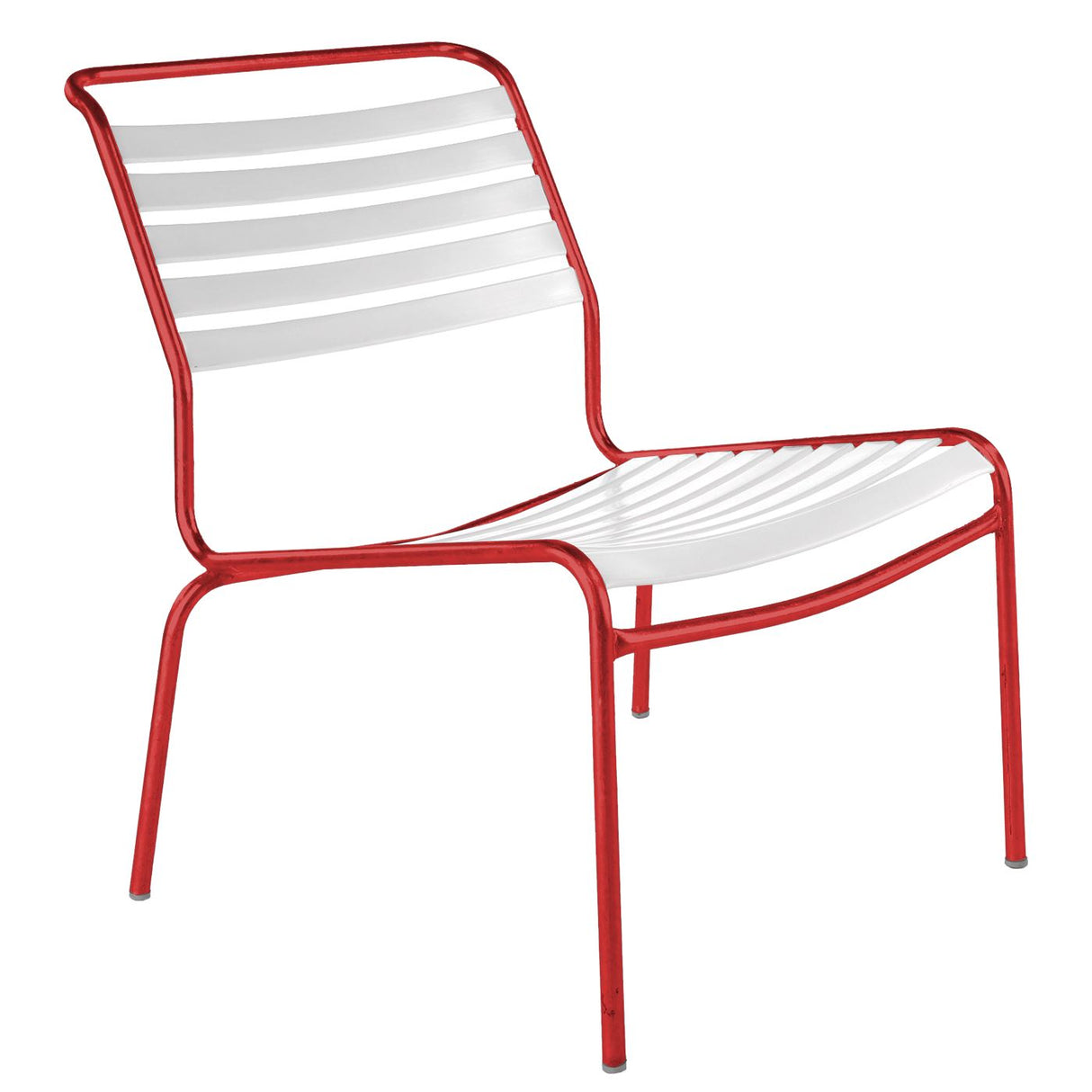 Schaffner Säntis Chaise basse à lattes Rouge 30 Blanc 90 