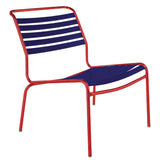 Schaffner Säntis Chaise basse à lattes Rouge 30 Bleu 53 