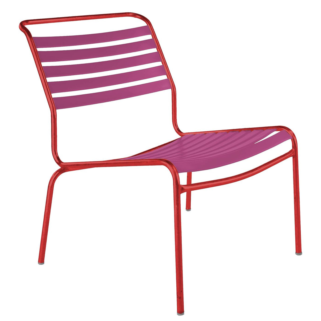 Schaffner Säntis Chaise basse à lattes Rouge 30 Rose 41 
