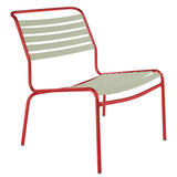 Schaffner Säntis Chaise basse à lattes Rouge 30 Vert pastel 64 