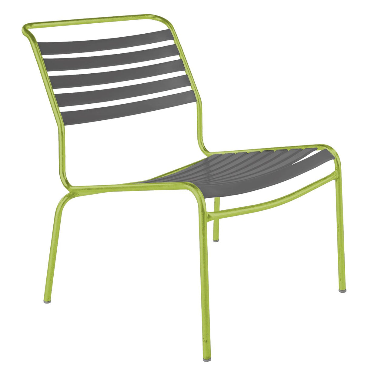 Schaffner Säntis Chaise basse à lattes Vert Clair 63 Graphite 73 