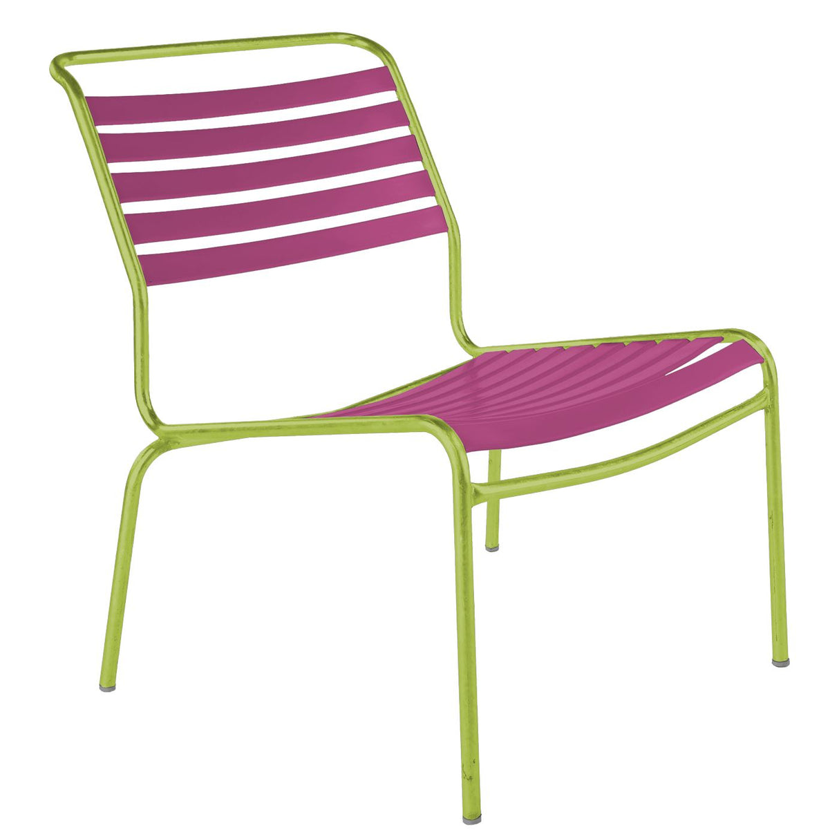 Schaffner Säntis Chaise basse à lattes Vert Clair 63 Rose 41 