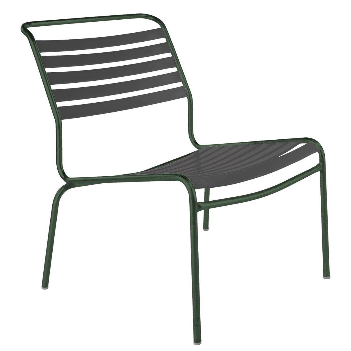 Schaffner Säntis Chaise basse à lattes Vert Sapin 66 Anthracite 77 