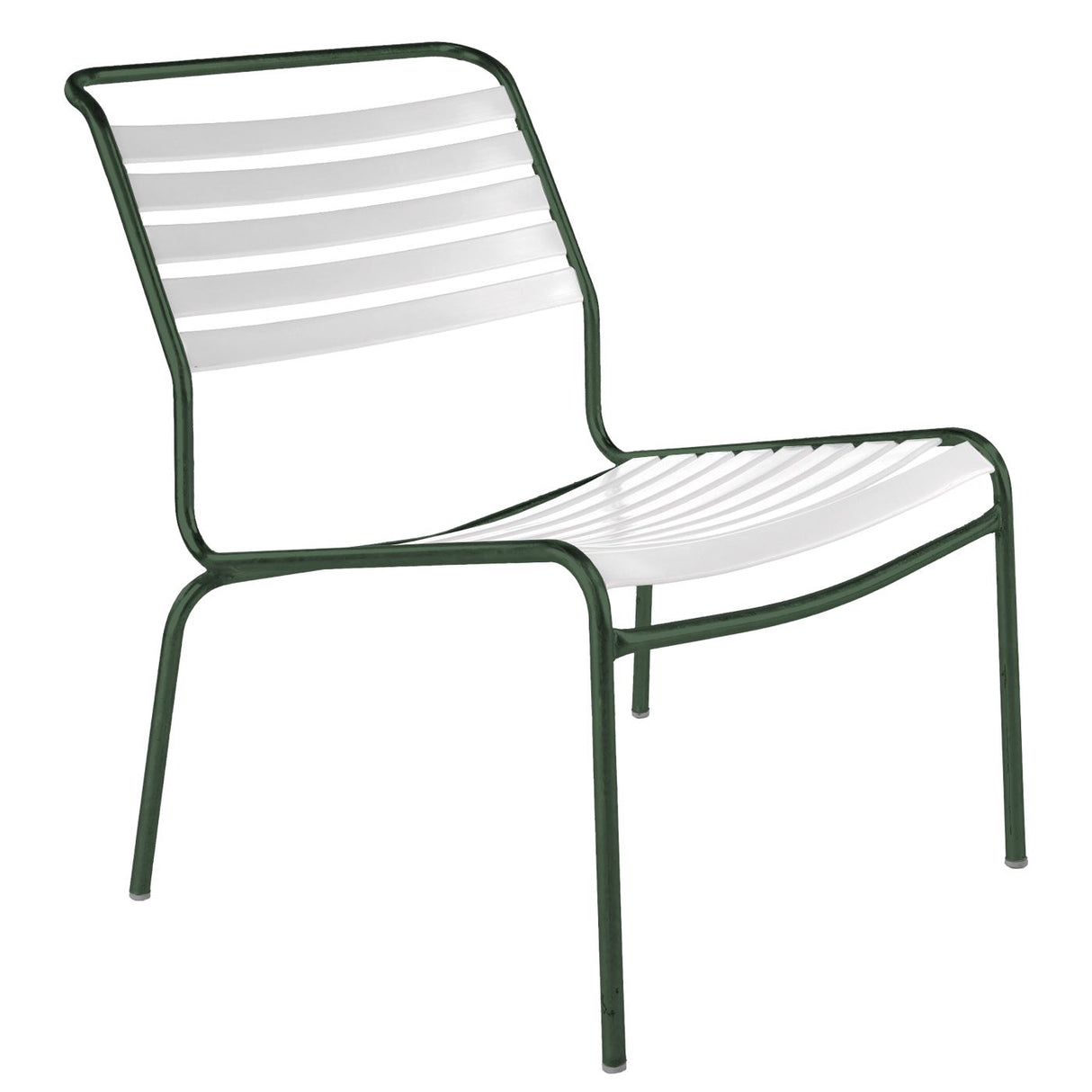 Schaffner Säntis Chaise basse à lattes Vert Sapin 66 Blanc 90 