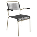 Schaffner Säntis Fauteuil Spaghetti avec accoudoirs Champagne 85 Anthracite 77 