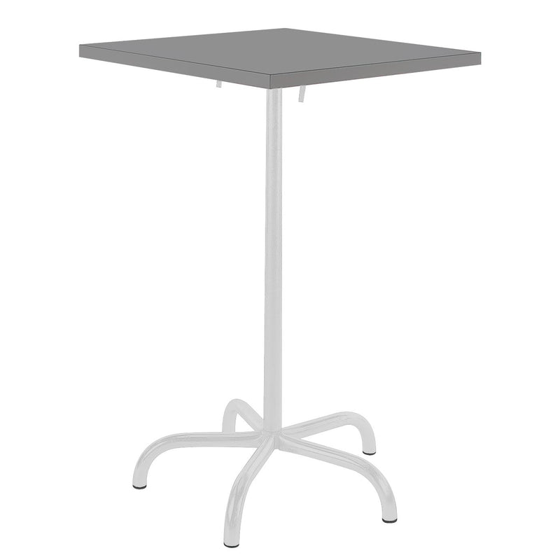 Schaffner Säntis Table haute rabattable 70x70cm Blanc 90 Gris Argent 78 