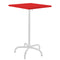 Schaffner Säntis Table haute rabattable 70x70cm Blanc 90 Rouge 30 