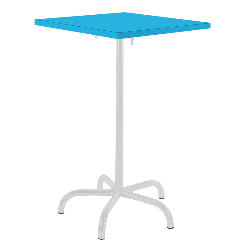 Schaffner Säntis Table haute rabattable 70x70cm Blanc 90 Turquoise 58 