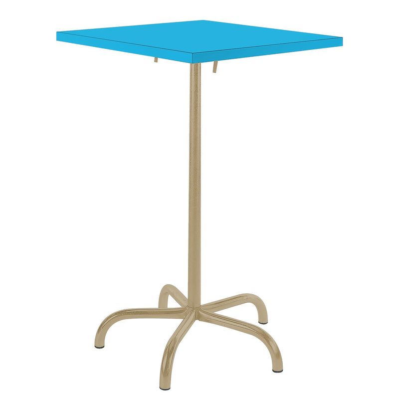 Schaffner Säntis Table haute rabattable 70x70cm Marron Pastel 83 Turquoise 58 