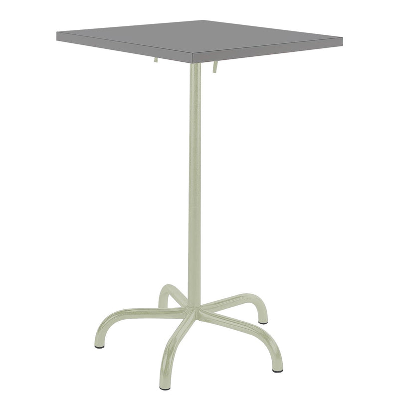 Schaffner Säntis Table haute rabattable 70x70cm Vert Pastel 64 Gris Argent 78 