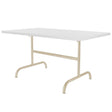 Schaffner Säntis Table repas rabattable 140x80cm Sable Pastel 15 Blanc 90 