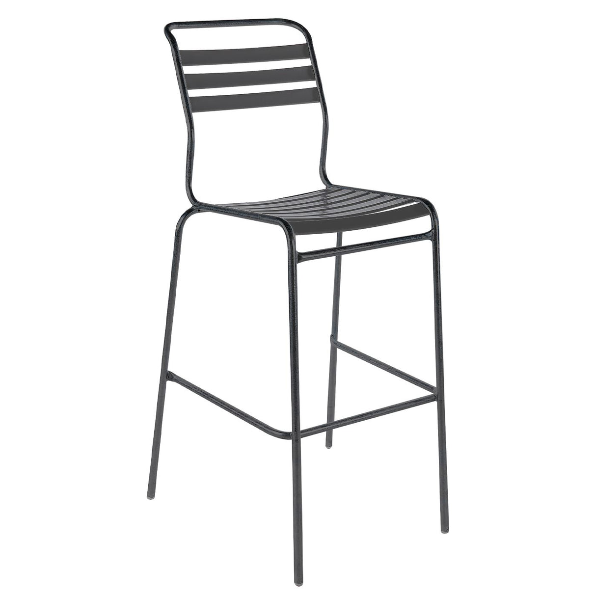Schaffner Säntis Tabouret de bar à lattes Anthracite 77 Anthracite 77 