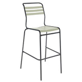 Schaffner Säntis Tabouret de bar à lattes Anthracite 77 Vert pastel 64 
