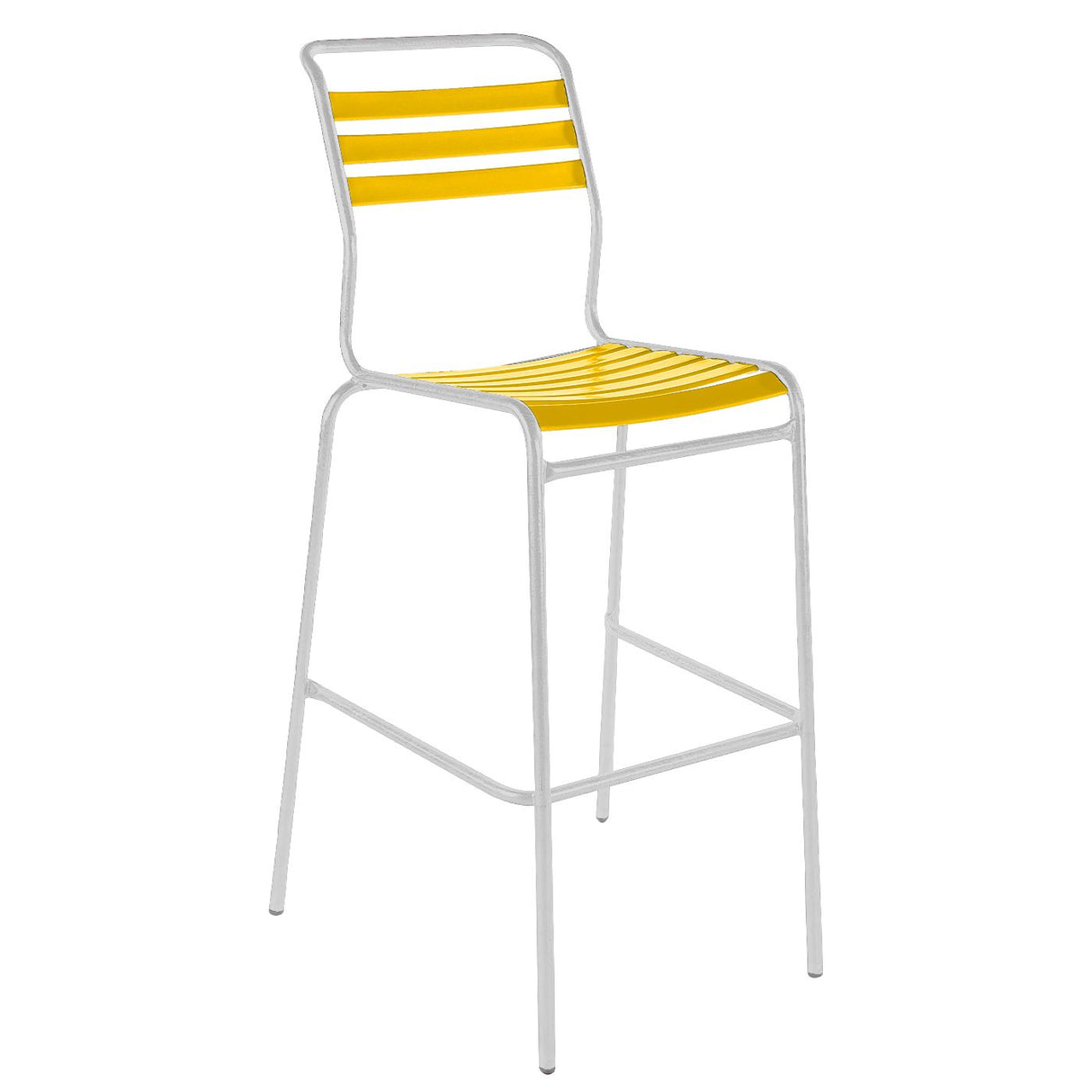 Schaffner Säntis Tabouret de bar à lattes Blanc 90 Jaune 11 