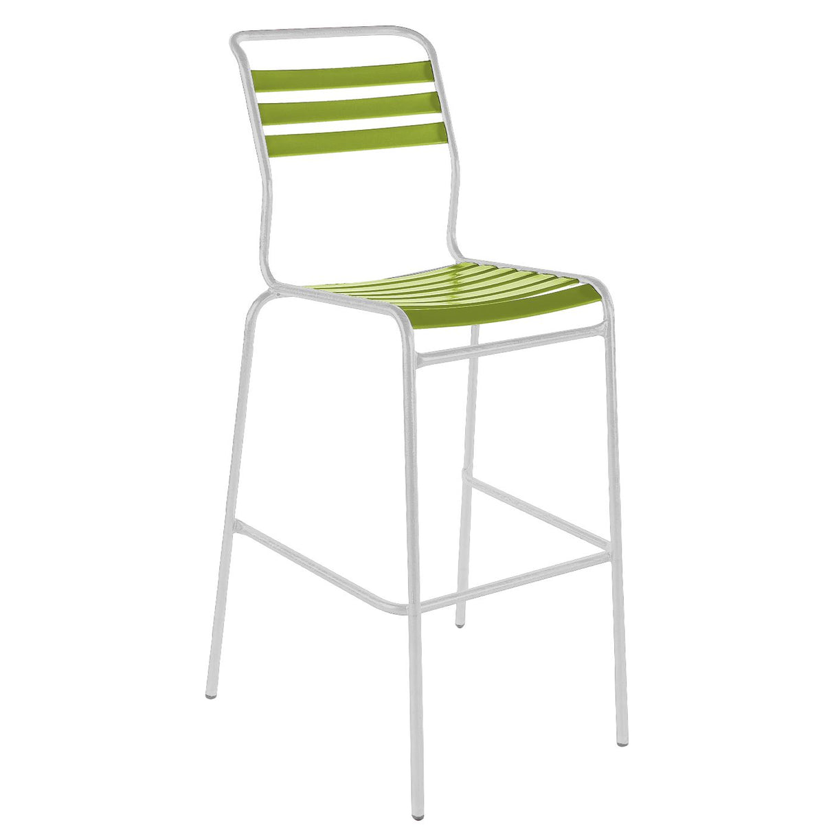 Schaffner Säntis Tabouret de bar à lattes Blanc 90 Vert Clair 63 