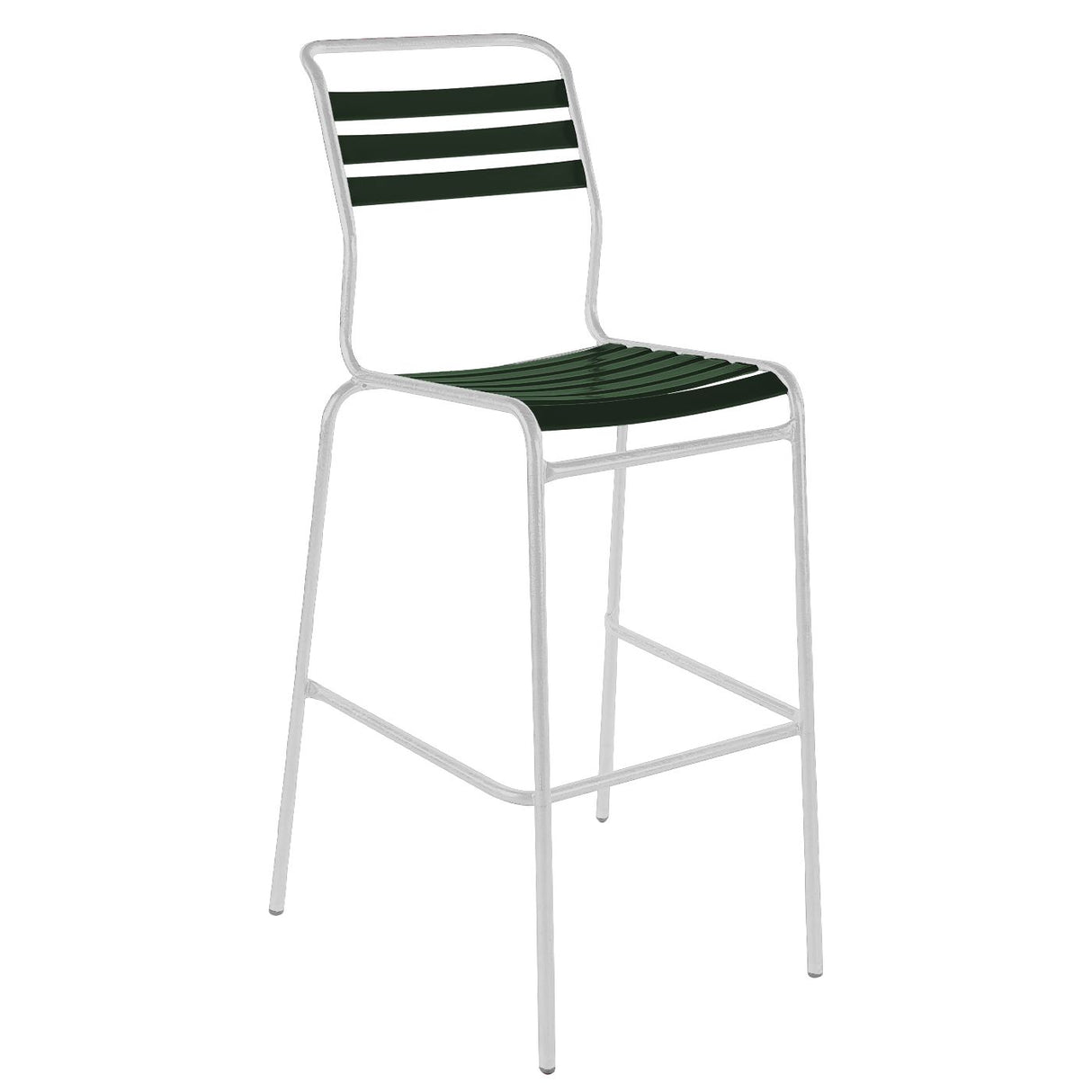 Schaffner Säntis Tabouret de bar à lattes Blanc 90 Vert sapin 66 