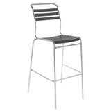 Schaffner Säntis Tabouret de bar à lattes Galvanisé à chaud 02 Anthracite 77 