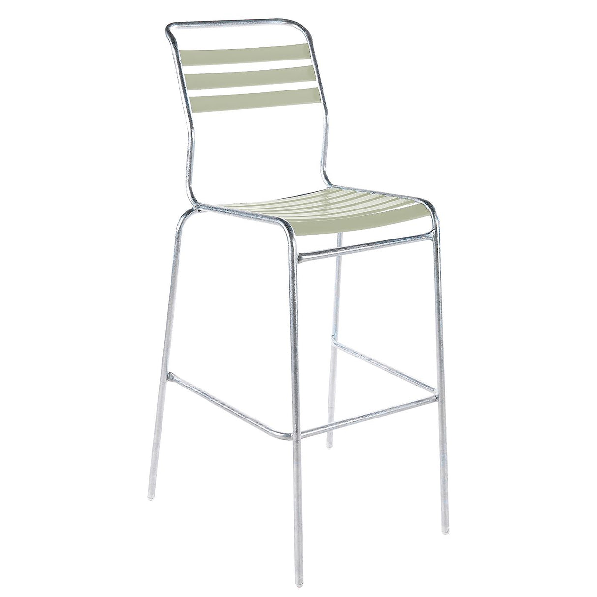 Schaffner Säntis Tabouret de bar à lattes Galvanisé à chaud 02 Vert pastel 64 