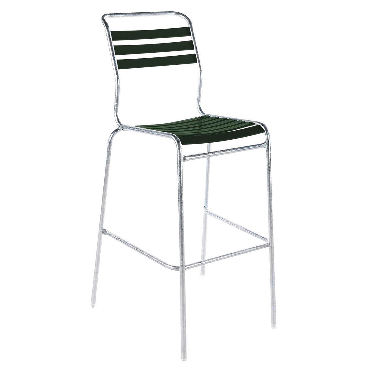 Schaffner Säntis Tabouret de bar à lattes Galvanisé à chaud 02 Vert sapin 66 