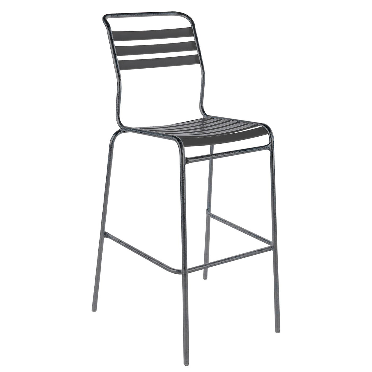 Schaffner Säntis Tabouret de bar à lattes Graphite 73 Anthracite 77 