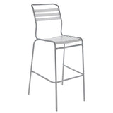 Schaffner Säntis Tabouret de bar à lattes Gris Argent 78 Blanc 90 