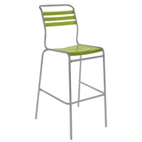 Schaffner Säntis Tabouret de bar à lattes Gris Argent 78 Vert Clair 63 