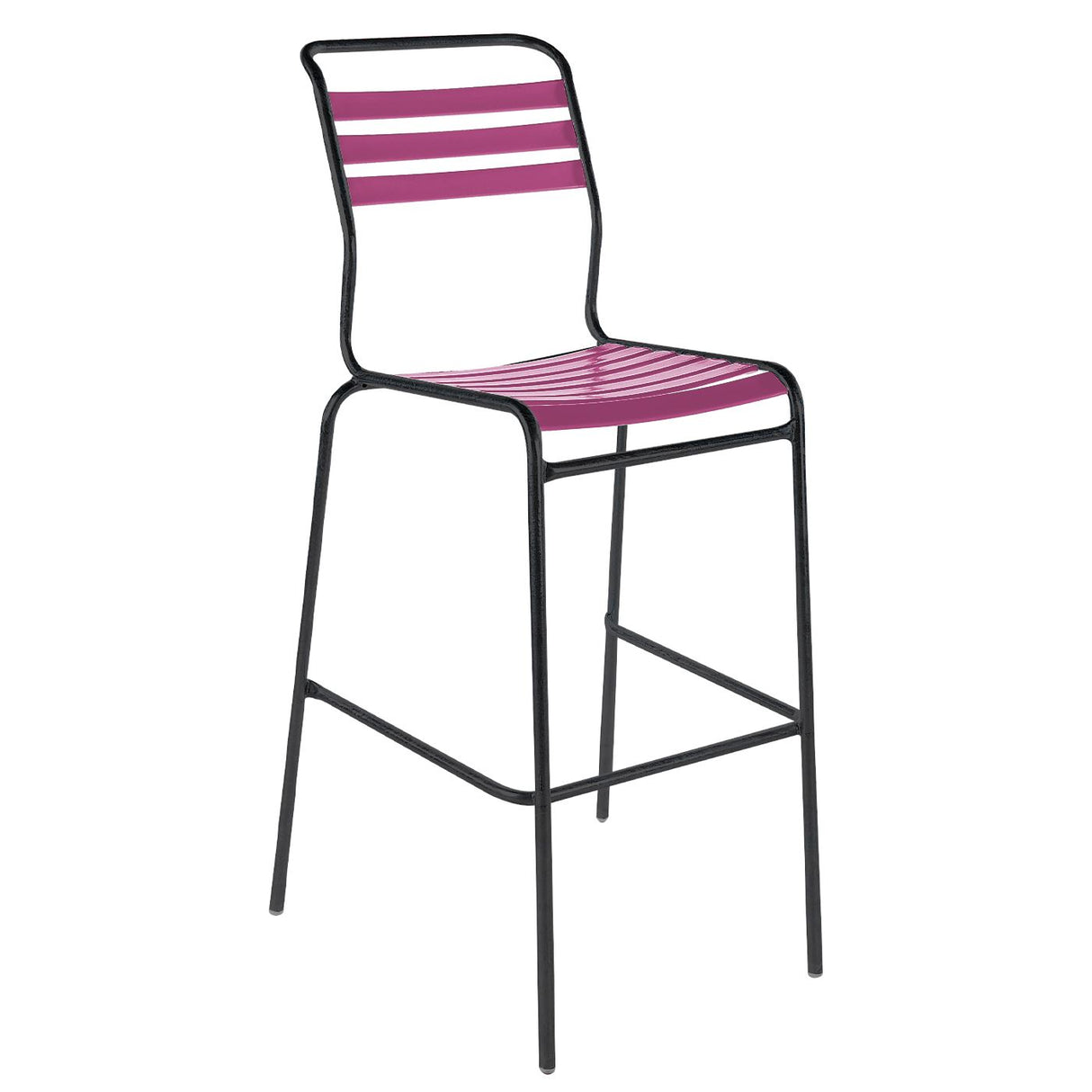 Schaffner Säntis Tabouret de bar à lattes Noir 91 Rose 41 