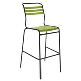 Schaffner Säntis Tabouret de bar à lattes Noir 91 Vert Clair 63 