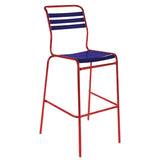 Schaffner Säntis Tabouret de bar à lattes Rouge 30 Bleu 53 