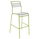Schaffner Säntis Tabouret de bar à lattes Vert Clair 63 Blanc 90 