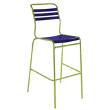 Schaffner Säntis Tabouret de bar à lattes Vert Clair 63 Bleu 53 