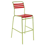 Schaffner Säntis Tabouret de bar à lattes Vert Clair 63 Rouge 30 