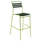 Schaffner Säntis Tabouret de bar à lattes Vert Clair 63 Vert sapin 66 