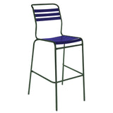 Schaffner Säntis Tabouret de bar à lattes Vert Sapin 66 Bleu 53 