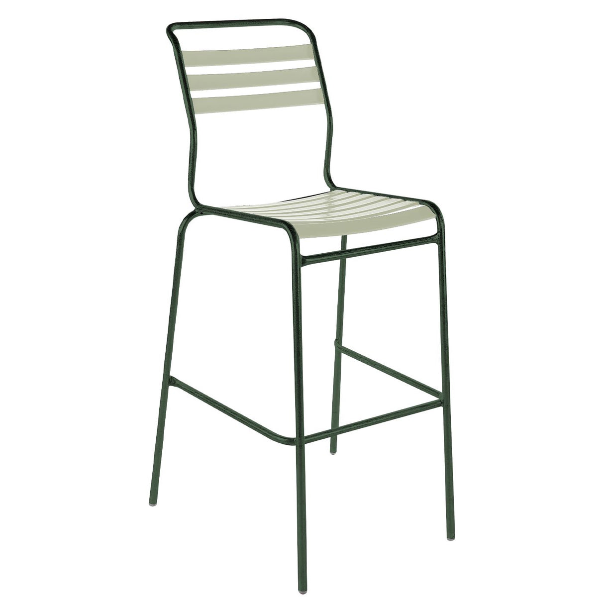 Schaffner Säntis Tabouret de bar à lattes Vert Sapin 66 Vert pastel 64 