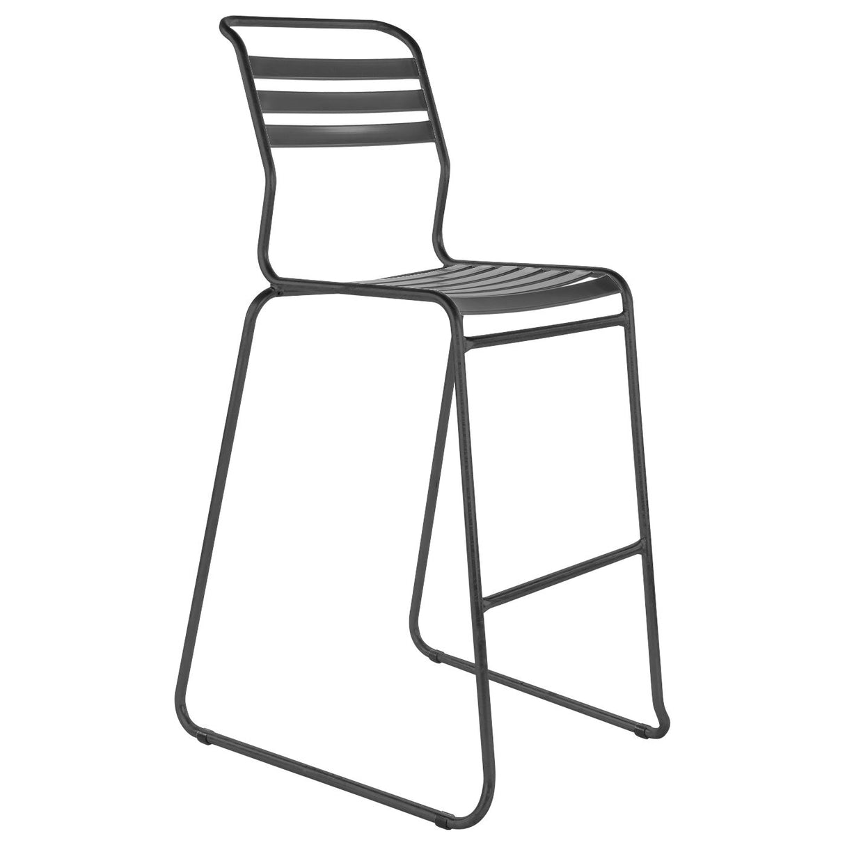 Schaffner Säntis Tabouret de bar luge à lattes Anthracite 77 Anthracite 77 