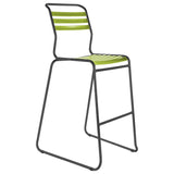 Schaffner Säntis Tabouret de bar luge à lattes Anthracite 77 Vert Clair 63 