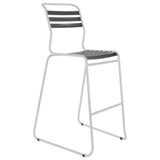 Schaffner Säntis Tabouret de bar luge à lattes Blanc 90 Anthracite 77 