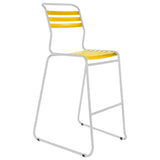 Schaffner Säntis Tabouret de bar luge à lattes Blanc 90 Jaune 11 