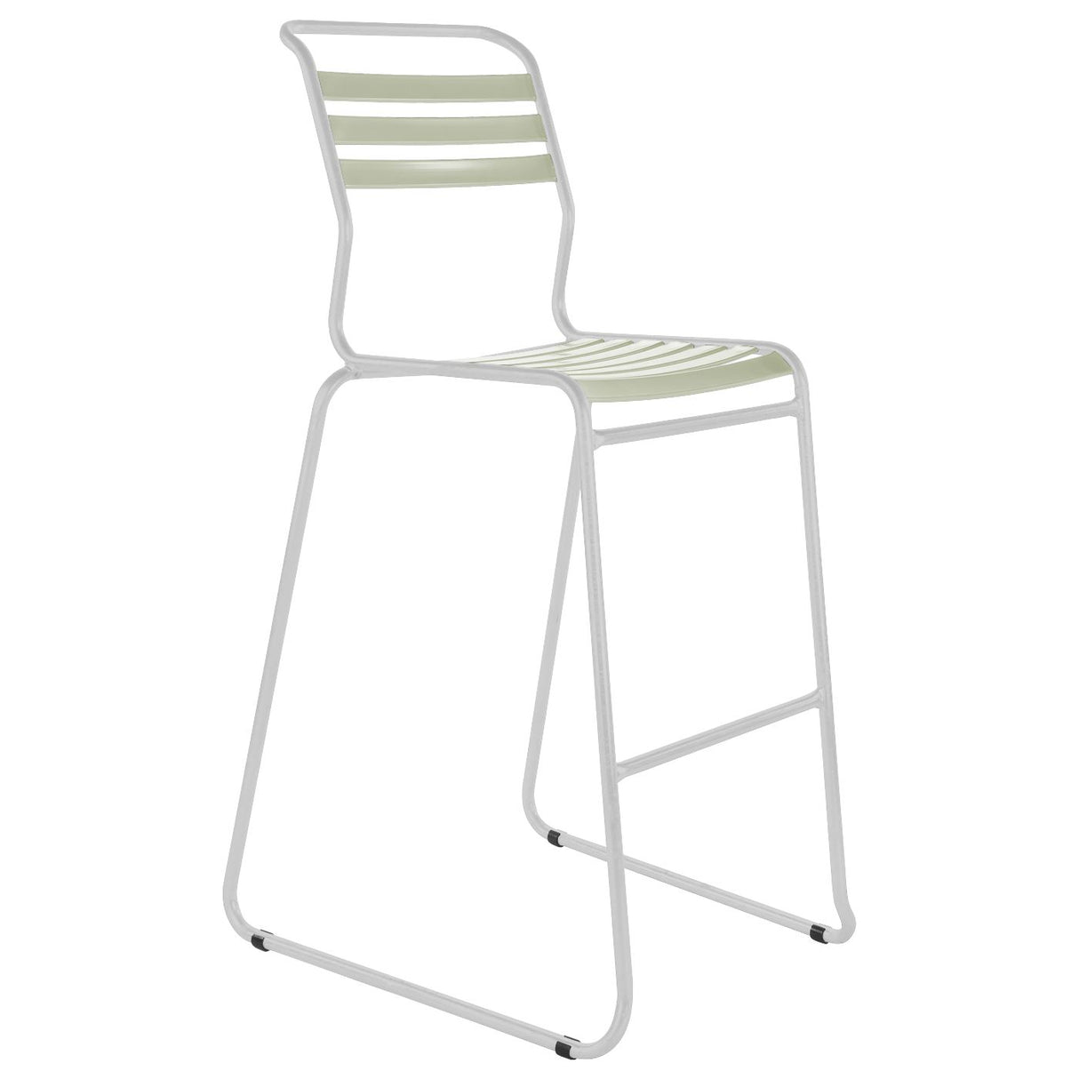 Schaffner Säntis Tabouret de bar luge à lattes Blanc 90 Vert pastel 64 
