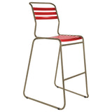 Schaffner Säntis Tabouret de bar luge à lattes Champagne 85 Rouge 30 