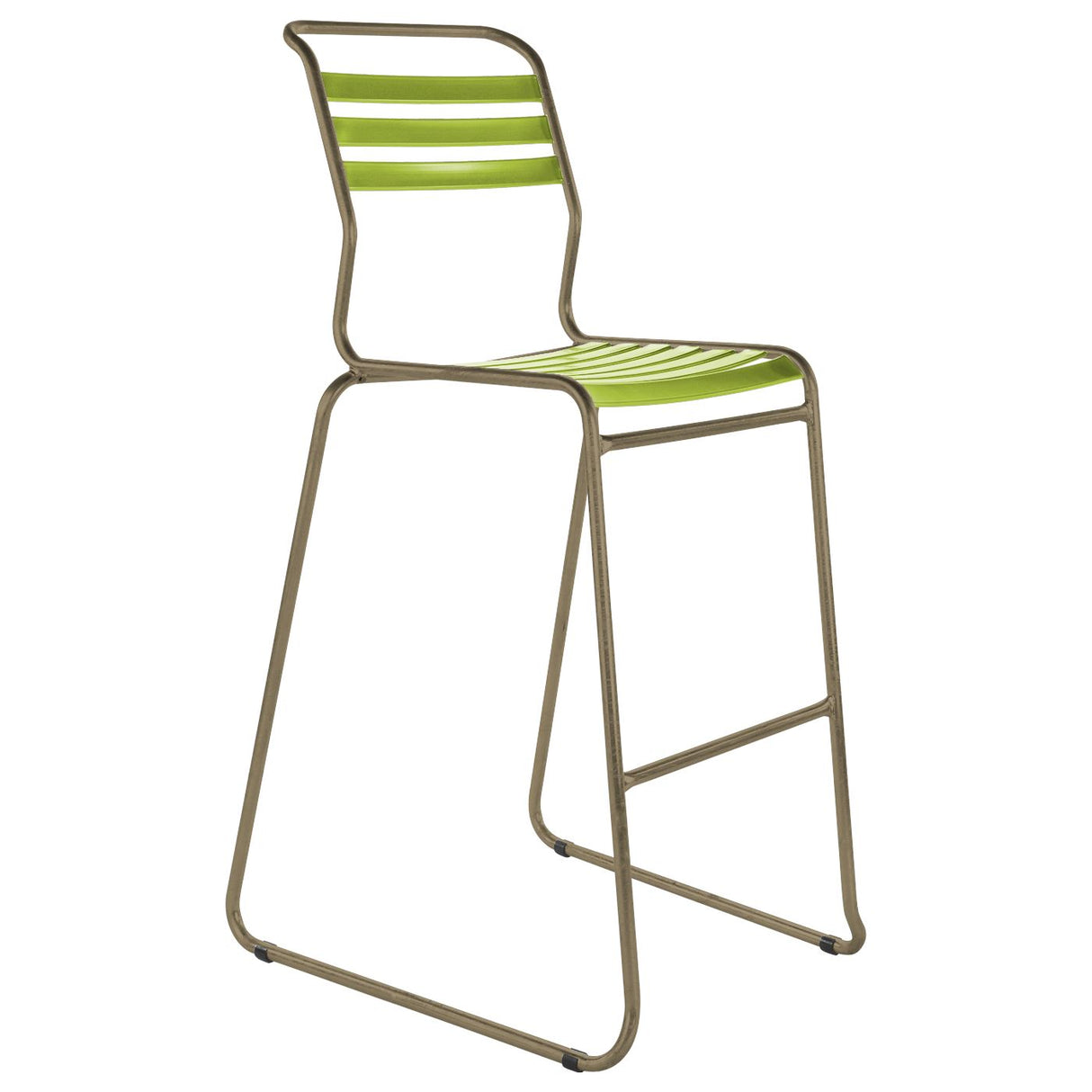 Schaffner Säntis Tabouret de bar luge à lattes Champagne 85 Vert Clair 63 