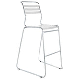 Schaffner Säntis Tabouret de bar luge à lattes Galvanisé à chaud 02 Blanc 90 
