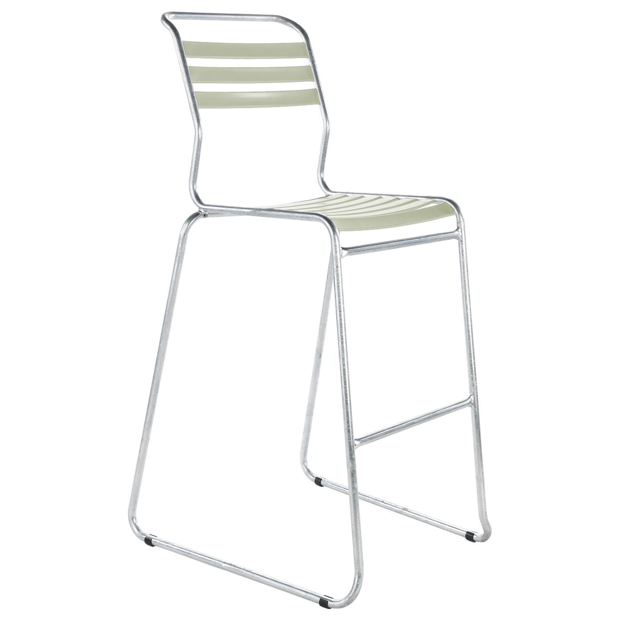 Schaffner Säntis Tabouret de bar luge à lattes Galvanisé à chaud 02 Vert pastel 64 