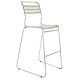 Schaffner Säntis Tabouret de bar luge à lattes Galvanisé à chaud 02 Vert pastel 64 