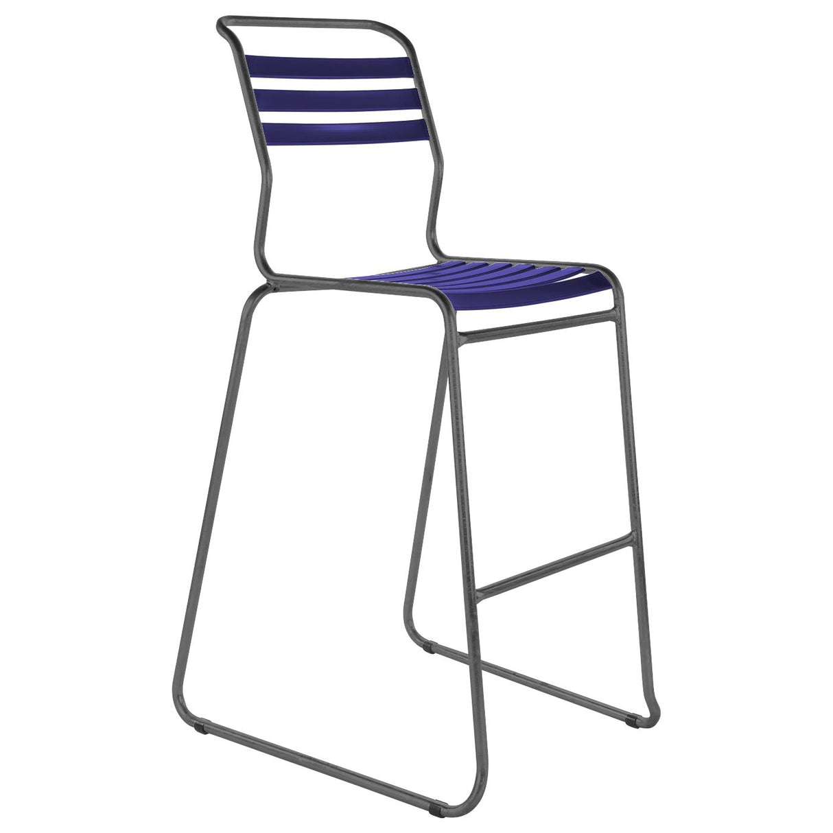 Schaffner Säntis Tabouret de bar luge à lattes Graphite 73 Bleu 53 