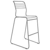 Schaffner Säntis Tabouret de bar luge à lattes Gris Argent 78 Blanc 90 